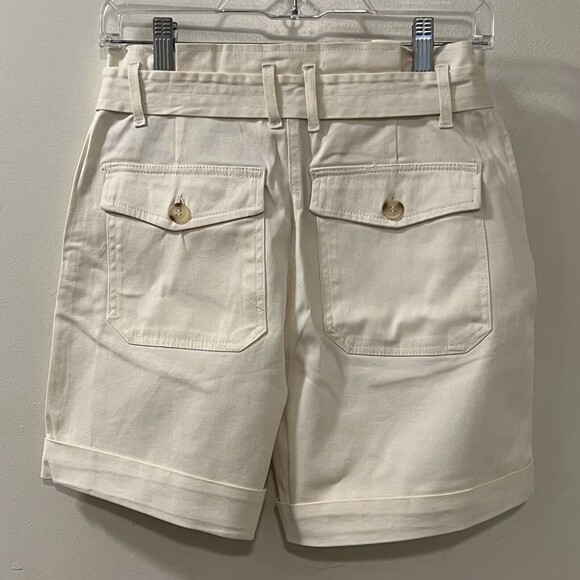 Blu Pepper Womens Paperbag Ivory Shorts Cotton Spandex Shorts Size Medium - Picture 4 of 12